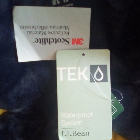 Boys LL Bean Patroller Ski Jacket NWT Waterproof Reflective Material Sz XL 18 - Picture 13 of 16